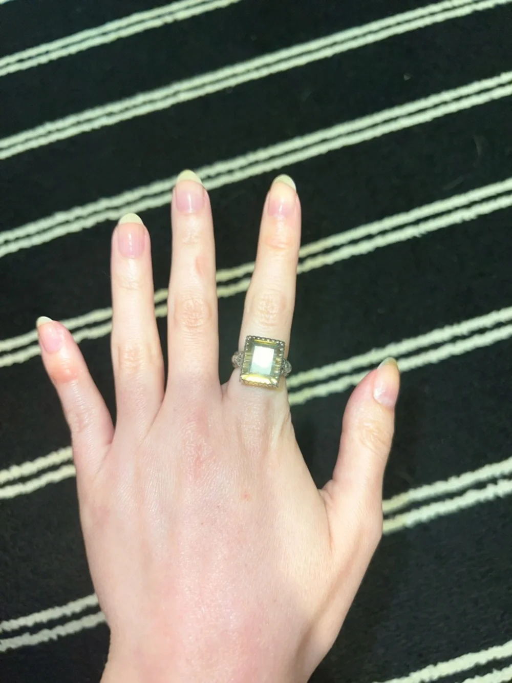 The Great Frog Square Gem Ring with Lemon Quartz